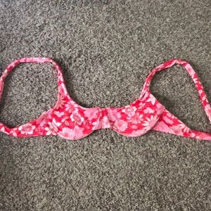 pink floral bathing suit top